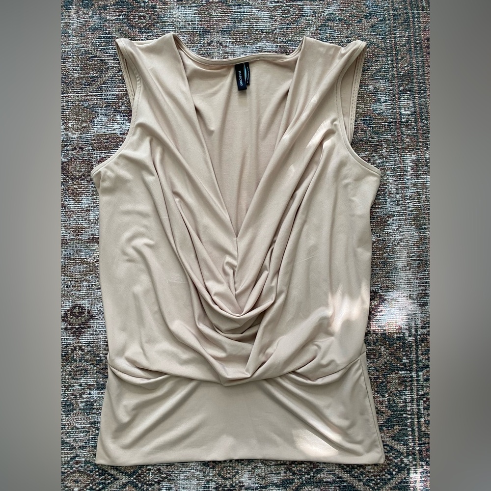 Guess by Marciano Beautiful Cream Draped Tank Top
